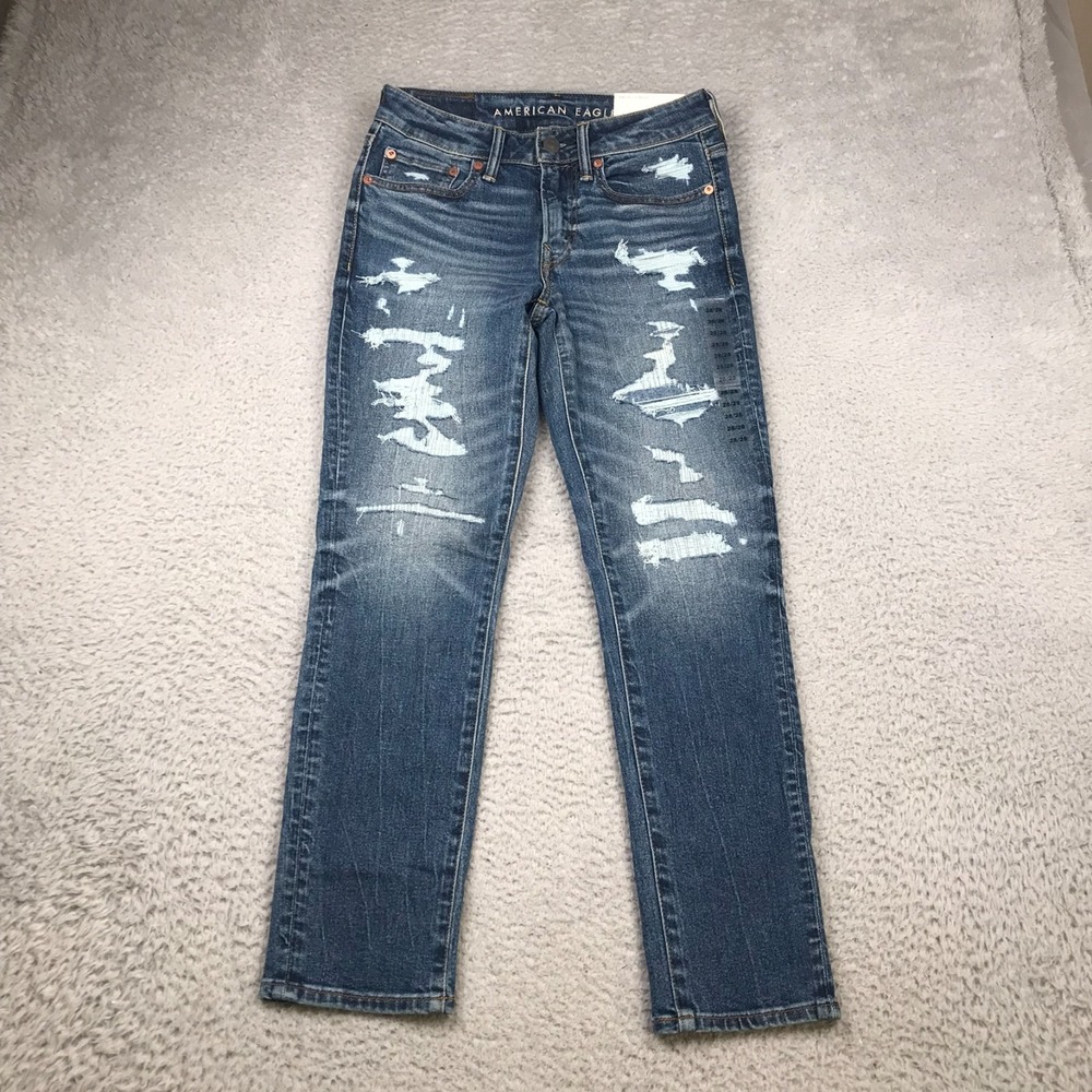American Eagle Skinny Jeans Mens 28/28 Distressed Mid Rise Stretch NEW NWT